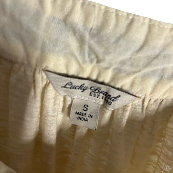 Lucky Brand Cream Black Embroidered Sleeveless Top Small - Picture 3 of 5